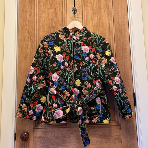 Borgo De Nor Jackets & Blazers - NWT Borgo de Nor Quilted Floral Jacket Black Women’s Size 4 Multicolor